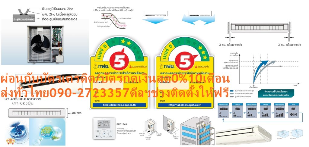 DAIKINเครื่องปรับอากาศCEILINGแขวน39000BTUไฟ220โวลต์FHABV2Sลมไกล30เมตรINVERTERน้ำยาแอร์R32แถมFREEเครื่องฟอกอากาศฝุ่นPM2.5DAIKIN-CEILING-INVERTERแอร์ไดกิ้นอินเวอร์เตอร์แบบแขวนFHA-BV2Sแอร์อินเวอร์เตอร์แบบแขวนใต้ฝ้า R32 ดีไซน์ทรงบางเฉียบ ประสิทธิภาพการประหยัดพลังงานขั้นสูง ให้ความเย็นเร็วและคงที่ การกระจายกระแสลมเย็นที่ยอดเยี่ยม พร้อมด้วยแผ่นกรองที่คอยปกป้องสุขภาพของคุณDaikin FHA-BV2S ระบบอินเวอร์เตอร์ ทำให้สามารถความเย็นอย่างรวดเร็ว เสียงเงียบสนิท อุณหภูมิคงที่ และที่สำคัญคืออัตราการประหยัดพลังงานที่ยอดเยี่ยมราคานี้199995ไม่รวมติดตั้งNOFREELOGISTICราคาสินค้ายังไม่รวมค่าจัดส่งค่าจัดส่งจ่ายเองตามจริงสั่งง่ายจัดส่งเร็วเราทำการขายตลอด24ชั่วโมงเช็คสต๊อกก่อนกดสั่งซื้อเพราะมีหน้าร้านด้วยเพื่อป้องกันความผิดพลาดก่อนที่ท่านจะสั่งซื้ออย่าลืมเช็คสถานะของสินค้าก่อนว่ายังมีเหลืออยู่ในสต๊อคหรอไม่ราคาสินค้าอาจมีการเปลี่ยนแปลงกรุณาตรวจสอบราคาสินค้าอีกครั้งที่ปุ่มด้านล่างนี้ จัดส่งผ่านขนส่งเอกชนถึงหน้าบ้านลูกค้าต้องประกอบสินค้าเองเงื่อนไขการรับประกันกรณีสินค้าชำรุดเสียหายจากการผลิตที่ไม่ได้ชำรุดจากการใช้งานสามารถเปลี่ยนสินค้าใหม่ได้ภายใน7วันนับจากวันที่ได้ส่งสินค้าสินค้าชำรุดจากการใช้งานสามารถนำสินค้าพร้อมใบเสร็จและใบรับประกันส่งเครมซ่อมสินค้าได้ที่ศูนย์บริการใกล้บ้านท่านระยะเวลาในการดำเนินการเปลี่ยนสินค้าซ่อมประมาณ3-30วันทำการโทร090-2723357หรือADDไลน์ID:0968968198ติดต่อสั่งซื้อสินค้ายี่ห้อไหนรุ่นไหนจำนวนกี่ตัวกำหนดใช้สินค้าวันไหนต้องการราคาไม่เกินกี่บาทต่อตัวคะ https://www.facebook.com/pcbestbuytv/ หน้าเพจร้านมีสินค้าราคาดีๆใหม่ๆคอยอัพเดทเพิ่มเติมทุกวันด้วยลองคลิ๊กดูคะสนใจรุ่นไหน แค็ปหน้าจอมาแล้วโทรมาเลยฝากกดไลท์ฝากกดแชร์ฝากกดติดตามด้วยคะThankYouคะ ดีไซน์สวย รูปทรงบาง บานพับปิดแนบสนิทราวกับเป็นชิ้นเดียวกับตัวเครื่อง ใบพัดกระจายลมแนวตั้งอัตโนมัติ ส่งความเย็นให้ทั่วถึงทุกพื้นที่ ใบพัดกระจายลมแนวนอนสามารถปรับซ้าย-ขวา อิสระแบบแมนวล การกระจายลมแรงไกล ทำให้สามารถติดตั้งในห้องที่สูงถึง 4.3 เมตร ระบบตรวจจับความเย็น 2 ตำแหน่ง สามารถตั้งค่าการวัดความเย็นได้จากตำแหน่งคอยล์เย็นหรือเลือกวัดจากตำแหน่งของรีโมทคอนโทรลแบบมีสาย เพื่อให้ค่าอุณหภูมิตรงกับการใช้งาน ตอบโจทย์ต่อการติดตั้งในพื้นที่แคบ สามารถติดตั้งโดยเว้นจากขอบผนังในระยะเพียง 30 มม. เท่านั้น แผ่นกรองยับยั้งแบคทีเรียและเชื้อรา ทำให้อากาศสะอาดบริสุทธ์ สามารถติดตั้งได้ไกลถึง 30 เมตรโดยไม่ต้องเติมสารทำความเย็นเพิ่ม แผงระบายชุดคอยล์ร้อน ชุบด้วยอะคลิลิกเรซิ่น ทำให้ทนทานต่อการกัดกร่อนจากสภาพแวดล้อมภายนอก ยืดอายุการใช้งานนานสูงสุด R32 Refrigerant เป็นมิตรต่อสิ่งแวดล้อม ประหยัดไฟสูงสุดเบอร์ 5 ตั้งแต่ขนาด 13,000 - 36,000 BTU แอร์ไดกิ้น แบบแขวน FHA-BV2S รับประกันคอมเพรสเซอร์ 5 ปีและอะไหล่ 1 ปีคุณสมบัติDAIKIN CEILING TYPE FHA-BVสินค้าของแอร์ไดกิ้น แบบแขวนอินเวอร์เตอร์ FHA-BV2S น้ำยาแอร์ R-32Air Daikin Ceiling Type Inverter FHA-BV2S ,Refrigerant R-32ประหยัดไฟเบอร์ 5 ระดับ 2-3 ดาว ทุกรุ่น เครื่องปรับอากาศไดกิ้น สกายแอร์ อินเวอร์เตอร์ R32 ใหม่ ค่าประหยัดพลังงาน (SEER) สูงขึ้นกว่าเดิม ได้รับฉลากประหยัดพลังงานเบอร์ 5 ระดับ 2-3 ดาวทุกรุ่น (FHA13 ระดับ 3 ดาว, FHA18-38 ระดับ 2 ดาว) ช่วยให้คุณประหยัดค่าไฟฟ้าได้มากกว่าสารทำความเย็น R32 R32 เป็นสารทำความเย็นรักษ์โลกที่ไดกิ้นใช้เป็นครั้งแรกในไทย มีความสามารถในการทำความเย็นมากกว่าสารทำความเย็น R22 และ R410A ทำให้คอมเพรสเซอร์ไม่ทำงานหนัก ส่งผลให้เย็นเร็วและประหยัดพลังงาน ไม่ทำลายชั้นบรรยากาศโอโซน และมีค่าศักยภาพที่ก่อให้เกิดภาวะโลกร้อน (GWP) น้อยกว่า R410A ถึง 3 เท่า ในประเทศญี่ปุ่นมียอดจำหน่ายสะสมเครื่องปรับอากาศแบบแยกส่วนติดผนังที่ใช้ R32 แล้วกว่าหนึ่งล้านเครื่อง❌เพื่อรักษาสิทธิในการเปลี่ยนสินค้ากรุณาทำตามนี้นะคะ✅1.กรุณารับสินค้าด้วยตนเองหากไม่สะดวกรับสินค้าให้เลื่อนนัดวันเวลารับกับขนส่งให้พอดีเวลากัน 2.เมื่อรถขนส่งสินค้ามาถึงกรุณาถ่ายวิดีโอตั้งแต่ตอนที่(รับสินค้าจากขนส่งจนถึงทดลองใช้สินค้า)ให้จบภายในคลิปVDOเดียวห้ามตัดต่อ ✅ เมื่อคุณลูกค้าได้รับสินค้าแล้วรบกวนอัดคลิปวิดีโอก่อนแกะกล่องพัสดุไว้ด้วยค่ะเพื่อป้องกันการผิดพลาดหากคุณลูกค้าได้รับสินค้าไม่ครบหรือมีสินค้าชำรุดเสียหายหากไม่มีหลักฐานยืนยันทางร้านขออนุญาตไม่รับผิดชอบทุกกรณีนะคะ❤ ❌ถ้าไม่มีวีดีโอไม่รับผิดชอบทุกกรณี✅ย้ำไม่รับผิดชอบทุกกรณี❌ หากพัสดุเสียหาย รบกวนปฏิเสธการรับจากทางขนส่งได้เลยค่ะ เงื่อนไขการรับเคลมสินค้า 1. ก่อนรับสินค้าจนถึงแกะกล่องสินค้าต้องถ่ายคลิปVDO✅ใบปะหน้ากล่องสินค้าให้เห็นชื่อลูกค้าที่อยู่ขณะแกะกล่องสินค้าและสินค้าที่แพ็คในกล่องสินค้า❌โดยไม่ตัดต่อVDOและถ่ายVDOต่อเนื่องในคลิปVDOเดียวจบ❌ 2. หากพบว่ากล่องสินค้าชำรุดฉีกขาดแตกหักให้ถ่ายมุมของกล่องสินค้าไว้เป็นหลักฐานก่อนแกะ 3. เมื่อพบปัญหาสินค้าไม่ครบส่งผิดชำรุดแตกหักจากการขนส่งทันทีให้ลูกค้าส่งคลิปหลักฐานและแจ้งเลขที่สั่งซื้อให้แอดมินร้านฯทางแอดมินร้านจะติดต่อประสานงานและแก้ไขปัญหาภายในวันทำการ1วันทำการ กรณีไม่รับเคลม/คืนสินค้า 1. แจ้งเคลมสินค้าแตกหักเสียหายใช้งานไม่ได้โดยไม่มีคลิปVDOประกอบตามเงื่อนไขที่กำหนด 2. สินค้าเสียหายนอกเหนือจากการขนส่งสินค้าเช่นลูกค้าทำสินค้าชำรุดเองแตกหักจากการติดตั้งหรือเคลื่อนย้ายสินค้าโดยไม่ระมัดระวัง/ทำพลาดล้มตกหล่นหรือมีคน,สัตว์เลี้ยงใบ้านของลูกค้าทำพังหรือปล่อยทิ้งสินค้าไว้เพียงลำพังโดยไม่มีคนเฝ้าระวัง สอบถามข้อมูลเพิ่มเติม(วันจันทร์ - ศุกร์ เวลา09.00–18.00 น.(เว้นวันหยุดราชการ)หมายเหตุ:กรุณาอ่านก่อนสั่งซื้อๆสินค้าผิดรุ่นเองโดยผู้ซื้อไม่รับเปลี่ยนคืนทุกกรณี/ รับเคลมสินค้าเมื่อมีหลักฐานจากการถ่ายวีดีโอ ก่อนแกะสินค้าเท่านั้นแจ้งลูกค้าทุกท่านทราบ ทางบริษัทไม่มีบริการยกของขึ้นชั้นบนให้กับทางลูกค้าต้องขออภัยไว้ณ.ที่นี่ด้วยค่ะทางเราขอสงวนสิทธิ์ในการเปลี่ยนแปลงหรือยกเลิกโปรโมชั่นดังกล่าวโดยไม่แจ้งให้ทราบล่วงหน้า เงื่อนไขเป็นไปตามที่บริษัทฯกำหนด(ข้อมูล ณ วันที่ 19 กุมภาพันธ์ 2561) อินเวอร์เตอร์คอมเพรสเซอร์แบบสวิง คอมเพรสเซอร์แบบสวิงของไดกิ้นพิเศษกว่าระบบอินเวอร์เตอร์ทั่วไป โดยแกนและโรลเลอร์ในการหมุนนั้นเชื่อมต่อเป็นชิ้นเดียวกัน ช่วยลดแรงเสียดทานและการสั่นสะเทือนได้เป็นอย่างมาก ลดการรั่วไหลของสารทำความเย็นในขณะที่ทำการบีบอัด ทำให้การทำงานเงียบลงและมีประสิทธิภาพยิ่งขึ้น เมื่อเริ่มการทำงานระบบจะเร่งรอบของคอมเพรสเซอร์ทำให้เย็นเร็ว และเมื่อถึงอุณหภูมิที่ตั้งไว้ระบบจะลดรอบของคอมเพรสเซอร์ลง ทำให้อุณหภูมิคงที่ ลดเสียงและการกระชากไฟ ประหยัดพลังงานกว่าระบบที่ไม่ใช่อินเวอร์เตอร์ ดีไซน์ใหม่ ทำงานเงียบลงกว่าเดิม ออกแบบใหม่ล่าสุด สีขาวเรียบหรู บานสวิงสามารถปรับสู่ตำแหน่งปิดได้เมื่อหยุดการทำงาน ระดับเสียงต่ำสุดเพียง 32 เดซิเบล ทำงานเงียบลงกว่าเดิม ระบบทำความเย็นเร็ว ทำความเย็นอย่างรวดเร็วภายใน 30 นาทีแรกหลังเปิดใช้งาน โดยคอมเพรสเซอร์ของระบบอินเวอร์เตอร์รุ่นใหม่จะเร่งรอบให้ถึงขนาดการทำความเย็นสูงสุดเร็วขึ้นกว่าเดิม ทำให้สามารถลดอุณภูมิและความชื้นลงได้อย่างรวดเร็ว เพิ่มความสะดวกสบายกรณีต้องการให้ออฟฟิศหรือร้านอาหารเย็นเร็วในเวลาอันสั้น ปรับการกระจายลมได้สูงสุด 5 ระดับ สามารถปรับการกระจายลมได้สูงสุดถึง 5 ระดับ พร้อมโหมดอัตโนมัติสามารถปรับการกระจายลมเพื่อลดอุณหภูมิห้องถึงจุดที่ตั้งไว้ได้อย่างรวดเร็ว เย็นทั่วถึงด้วยใบพัดกระจายลมแนวตั้งอัตโนมัติ เย็นสบายและทั่วถึงด้วยใบพัดกระจายลมแนวตั้งปรับขึ้น-ลงอัตโนมัติ ใบพัดกระจายลมแนวนอนแยกปรับการกระจายลมซ้าย-ขวาอิสระแบบแมนวล ติดตั้งบนเพดานสูงได้ถึง 4.3 เมตร กำลังลมแรง สามารถติดตั้งในพื้นที่ที่มีเพดานสูงถึง 4.3 เมตร (เฉพาะรุ่น 36,000-48,000 BTU) ติดตั้งได้แม้ในพื้นที่แคบ สามารถติดตั้งได้ในพื้นที่แคบ ต้องการพื้นที่ในการติดตั้งห่างจากขอบผนังเพียงด้านละ 3 ซม. เท่านั้น ทำให้ติดตั้งในพื้นที่ได้หลากหลาย ดีไซน์สวยงาม ขนาดบาง ดีไซน์สวยงาม ขนาดบางเพียง 23.5 ซม.ทุกรุ่น ติดตั้งได้แม้ในบริเวณฝ้าเพดานต่ำ สะดวกสบายด้วยระบบตรวจจับอุณหภูมิ 2 ตำแหน่ง มีเซนเซอร์วัดอุณหภูมิติดตั้งอยู่ที่ชุดคอยล์เย็นและรีโมทคอนโทรลแบบมีสาย ซึ่งสามารถตั้งค่าให้วัดอุณหภูมิห้องได้ที่คอยล์เย็น หรือที่รีโมทคอนโทรลเพื่อให้ได้อุณหภูมิที่ใกล้เคียงกับอุณหภูมิห้องมากที่สุด เดินท่อได้ไกลถึง 30 เมตรโดยไม่ต้องเติมสารทำความเย็น ชาร์จสารทำความเย็นมาให้เพียงพอต่อการเดินท่อได้ไกลสูงสุดถึง 30 เมตรโดยไม่ต้องเติมสารทำความเย็นเพิ่มเติม ช่วยเพิ่มความยืดหยุ่นในการติดตั้งและประหยัดค่าสารทำความเย็น แข็งแรงทนทาน ติดตั้งง่าย ชุดคอยล์ร้อนขนาดกะทัดรัด แผงระบายความร้อนเทคโนโลยีใหม่ล่าสุดจากไดกิ้น มีประสิทธิภาพการระบายความร้อนสูง จึงช่วยลดขนาดของชุดคอยล์ร้อนและประหยัดพลังงาน แผงระบายความร้อนทำจากอะลูมิเนียมอัลลอยผสมสารพิเศษลงในเนื้อวัสดุเพื่อเพิ่มความทนทาน ยับยั้งการกัดกร่อนได้มากกว่าแผงอะลูมิเนียมทั่วไป ให้คุณใช้งานได้ยาวนาน ประหยัดไฟได้มากกว่าเดิม ง่ายในการบำรุงรักษา บานสวิงแบบลดการเกาะของฝุ่นละออง ทำความสะอาดง่าย ด้วยพื้นผิวที่เรียบ สามารถเช็ดทำความสะอาดตัวเครื่องได้ง่าย ประหยัดพื้นที่ติดตั้ง ขนาดของชุดคอยล์ร้อนเล็กลงและน้ำหนักเบาลง แต่ยังคงประสิทธิภาพในการประหยัดพลังงาน ทำให้ติดตั้งสะดวกสบาย สามารถติดตั้งได้ในพื่นที่แคบโดยเว้นระยะซ้ายขวาด้านหลังน้อยสุดเพียง 10 ซม. ช่วยประหยัดพื้นที่ในการติดตั้ง และเพิ่มพื้นที่ในการใช้สอยเพิ่มขึ้น ประหยัดค่าใช้จ่ายและเวลาติดตั้ง หากต้องการเปลี่ยนเครื่องปรับอากาศภายในอาคารเป็นไดกิ้น SkyAir อินเวอร์เตอร์ ใหม่ ช่างติดตั้งสามารถใช้ท่อสารทำความเย็นเดิมที่ใช้สำหรับ R32 ได้โดยไม่ต้องล้างหรือเปลี่ยนท่อ ทำให้ช่วยลดทั้งค่าใช้จ่ายและเวลาในการติดตั้ง (ตรวจสอบขนาดท่อที่ใช้ได้ในคู่มือการติดตั้ง) ลักษณะเฉพาะของผลิตภัณฑ์ คุณสมบัติ SpecificationUnitFHA13BV2S ขนาดการทำความเย็นBTU/h13,040 (6,100-15,400) กำลังไฟฟ้าW780 อัตราส่วนประสิทธิภาพของพลังงานตามฤดูกาล หรือ SEERBTU/W-h23.27 ฉลากประหยัดไฟเบอร์ห้า● แหล่งจ่ายไฟV/Ph/Hz220 V / 1 Phase/ 50 Hz Indoor Unit ModelFHA13BV2S สีหน้ากากWhite (สีขาว) อัตราการหมุนเวียนอากาศ H/M/Lcfm530/477/424/388/353 ระดับความเร็วพัดลม5 Steps การกระจายลมAuto Swing (Up-down) แผ่นกรองอากาศResin net (with mould resistance) ระดับเสียง H/M/LdB(A)37/36/35/33.5/32 ขนาด (สูงxกว้างxลึก)mm235 x 960 x 690 น้ำหนักkg25 Outdoor Unit ModelRZF13CV2S สีชุดภายนอกIvory White (สีขาวงาช้าง) อัตราการหมุนเวียนอากาศcfm1,589 ระดับเสียง Cooling/ Night Quiet ModedB(A)48 / 44 ขนาด (สูงxกว้างxลึก)mm595 x 845 x 300 น้ำหนักkg41 คอมเพรสเซอร์Hermetically Sealed Swing Type สารทำความเย็นR32 เดินท่อได้ไกลสูงสุดโดยไม่ต้องเติมน้ำยาเพิ่มเติมm30 ความยาวการเดินท่อสูงสุดm50 (Equivalent length 70 m) ความต่างระดับสูงสุดm30 SpecificationUnitFHA18BV2S ขนาดการทำความเย็นBTU/h18,010 (7,800-20,500) กำลังไฟฟ้าW1,240 อัตราส่วนประสิทธิภาพของพลังงานตามฤดูกาล หรือ SEERBTU/W-h21.20 ฉลากประหยัดไฟเบอร์ห้า● แหล่งจ่ายไฟV/Ph/Hz220 V / 1 Phase/ 50 Hz Indoor Unit ModelFHA18BV2S สีหน้ากากWhite (สีขาว) อัตราการหมุนเวียนอากาศ H/M/Lcfm530 / 477 / 424 / 388 / 353 ระดับความเร็วพัดลม5 Steps การกระจายลมAuto Swing (Up-down) แผ่นกรองอากาศResin net (with mould resistance) ระดับเสียง H/M/LdB(A)37 / 36 / 35 / 33.5 / 32 ขนาด (สูงxกว้างxลึก)mm235 x 960 x 690 น้ำหนักkg25 Outdoor Unit ModelRZF18CV2S สีชุดภายนอกIvory White (สีขาวงาช้าง) อัตราการหมุนเวียนอากาศcfm1,589 ระดับเสียง Cooling/ Night Quiet ModedB(A)48 / 44 ขนาด (สูงxกว้างxลึก)mm595 x 845 x 300 น้ำหนักkg41 คอมเพรสเซอร์Hermetically Sealed Swing Type สารทำความเย็นR32 เดินท่อได้ไกลสูงสุดโดยไม่ต้องเติมน้ำยาเพิ่มเติมm30 ความยาวการเดินท่อสูงสุดm50 (Equivalent length 70 m) ความต่างระดับสูงสุดm30 SpecificationUnitFHA24BV2S ขนาดการทำความเย็นBTU/h24,010 (8,900-27,300) กำลังไฟฟ้าW1,880 อัตราส่วนประสิทธิภาพของพลังงานตามฤดูกาล หรือ SEERBTU/W-h22.00 ฉลากประหยัดไฟเบอร์ห้า● แหล่งจ่ายไฟV/Ph/Hz220 V / 1 Phase/ 50 Hz Indoor Unit ModelFHA24BV2S สีหน้ากากWhite (สีขาว) อัตราการหมุนเวียนอากาศ H/M/Lcfm724 / 664 / 600 / 547 / 494 ระดับความเร็วพัดลม5 Steps การกระจายลมAuto Swing (Up-down) แผ่นกรองอากาศResin net (with mould resistance) ระดับเสียง H/M/LdB(A)38 / 37 / 36 / 35 / 34 ขนาด (สูงxกว้างxลึก)mm235 x 1,270 x 690 น้ำหนักkg32 Outdoor Unit ModelRZF24CV2S สีชุดภายนอกIvory White (สีขาวงาช้าง) อัตราการหมุนเวียนอากาศcfm1,589 ระดับเสียง Cooling/ Night Quiet ModedB(A)48 / 44 ขนาด (สูงxกว้างxลึก)mm595 x 845 x 300 น้ำหนักkg41 คอมเพรสเซอร์Hermetically Sealed Swing Type สารทำความเย็นR32 เดินท่อได้ไกลสูงสุดโดยไม่ต้องเติมน้ำยาเพิ่มเติมm30 ความยาวการเดินท่อสูงสุดm50 (Equivalent length 70 m) ความต่างระดับสูงสุดm30 SpecificationUnitFHA30BV2S ขนาดการทำความเย็นBTU/h30,070(14,300-34,100) กำลังไฟฟ้าW2,790 อัตราส่วนประสิทธิภาพของพลังงานตามฤดูกาล หรือ SEERBTU/W-h20.72 ฉลากประหยัดไฟเบอร์ห้า● แหล่งจ่ายไฟV/Ph/Hz220 V / 1 Phase/ 50 Hz Indoor Unit ModelFHA30BV2S สีหน้ากากWhite (สีขาว) อัตราการหมุนเวียนอากาศ H/M/Lcfm724 / 664 / 600 / 547 / 494 ระดับความเร็วพัดลม5 Steps การกระจายลมAuto Swing (Up-down) แผ่นกรองอากาศResin net (with mould resistance) ระดับเสียง H/M/LdB(A)38 / 37 / 36 / 35 / 34 ขนาด (สูงxกว้างxลึก)mm235 x 1,270 x 690 น้ำหนักkg32 Outdoor Unit ModelRZF30CV2S สีชุดภายนอกIvory White (สีขาวงาช้าง) อัตราการหมุนเวียนอากาศcfm2,295 ระดับเสียง Cooling/ Night Quiet ModedB(A)49 / 45 ขนาด (สูงxกว้างxลึก)mm695 x 930 x 350 น้ำหนักkg48 คอมเพรสเซอร์Hermetically Sealed Swing Type สารทำความเย็นR32 เดินท่อได้ไกลสูงสุดโดยไม่ต้องเติมน้ำยาเพิ่มเติมm30 ความยาวการเดินท่อสูงสุดm50 (Equivalent length 70 m) ความต่างระดับสูงสุดm30 SpecificationUnitFHA30BV2S ขนาดการทำความเย็นBTU/h30,070(14,300-34,100) กำลังไฟฟ้าW2,790 อัตราส่วนประสิทธิภาพของพลังงานตามฤดูกาล หรือ SEERBTU/W-h20.72 ฉลากประหยัดไฟเบอร์ห้า● แหล่งจ่ายไฟV/Ph/Hz380 V / 3 Phase/ 50 Hz Indoor Unit ModelFHA30BV2S สีหน้ากากWhite (สีขาว) อัตราการหมุนเวียนอากาศ H/M/Lcfm724/664/600/547/494 ระดับความเร็วพัดลม5 Steps การกระจายลมAuto Swing (Up-down) แผ่นกรองอากาศResin net (with mould resistance) ระดับเสียง H/M/LdB(A)38 / 37 / 36 / 35 / 34 ขนาด (สูงxกว้างxลึก)mm235 x 1,270 x 690 น้ำหนักkg32 Outdoor Unit ModelRZF30CY2S สีชุดภายนอกIvory White (สีขาวงาช้าง) อัตราการหมุนเวียนอากาศcfm2,295 ระดับเสียง Cooling/ Night Quiet ModedB(A)49/45 ขนาด (สูงxกว้างxลึก)mm695 x 930 x 350 น้ำหนักkg48 คอมเพรสเซอร์Hermetically Sealed Swing Type สารทำความเย็นR32 เดินท่อได้ไกลสูงสุดโดยไม่ต้องเติมน้ำยาเพิ่มเติมm30 ความยาวการเดินท่อสูงสุดm50 (Equivalent length 70 m) ความต่างระดับสูงสุดm30 SpecificationUnitFHA36BV2S9 ขนาดการทำความเย็นBTU/h36,600 (17,100-38,200) กำลังไฟฟ้าW3,420 อัตราส่วนประสิทธิภาพของพลังงานตามฤดูกาล หรือ SEERBTU/W-h20.00 ฉลากประหยัดไฟเบอร์ห้า● แหล่งจ่ายไฟV/Ph/Hz220 V / 1 Phase/ 50 Hz Indoor Unit ModelFHA36BV2S9 สีหน้ากากWhite (สีขาว) อัตราการหมุนเวียนอากาศ H/M/Lcfm988 / 918 / 847 / 777 / 706 ระดับความเร็วพัดลม5 Steps การกระจายลมAuto Swing (Up-down) แผ่นกรองอากาศResin net (with mould resistance) ระดับเสียง H/M/LdB(A)42 / 40 / 38 / 36 / 34 ขนาด (สูงxกว้างxลึก)mm235 x 1,590 x 690 น้ำหนักkg38 Outdoor Unit ModelRZF36CV2S สีชุดภายนอกIvory White (สีขาวงาช้าง) อัตราการหมุนเวียนอากาศcfm2,295 ระดับเสียง Cooling/ Night Quiet ModedB(A)50 / 45 ขนาด (สูงxกว้างxลึก)mm695 x 930 x 350 น้ำหนักkg48 คอมเพรสเซอร์Hermetically Sealed Swing Type สารทำความเย็นR32 เดินท่อได้ไกลสูงสุดโดยไม่ต้องเติมน้ำยาเพิ่มเติมm30 ความยาวการเดินท่อสูงสุดm50 (Equivalent length 70 m) ความต่างระดับสูงสุดm30 SpecificationUnitFHA36BV2S9 ขนาดการทำความเย็นBTU/h36,600 (17,100-38,200) กำลังไฟฟ้าW3,420 อัตราส่วนประสิทธิภาพของพลังงานตามฤดูกาล หรือ SEERBTU/W-h20.00 ฉลากประหยัดไฟเบอร์ห้า● แหล่งจ่ายไฟV/Ph/Hz380 V / 3 Phase/ 50 Hz Indoor Unit ModelFHA36BV2S9 สีหน้ากากWhite (สีขาว) อัตราการหมุนเวียนอากาศ H/M/Lcfm988 / 918 / 847 / 777 / 706 ระดับความเร็วพัดลม5 Steps การกระจายลมAuto Swing (Up-down) แผ่นกรองอากาศResin net (with mould resistance) ระดับเสียง H/M/LdB(A)42 / 40 / 38 / 36 / 34 ขนาด (สูงxกว้างxลึก)mm235 x 1,590 x 690 น้ำหนักkg38 Outdoor Unit ModelRZF36CY2S สีชุดภายนอกIvory White (สีขาวงาช้าง) อัตราการหมุนเวียนอากาศcfm2,295 ระดับเสียง Cooling/ Night Quiet ModedB(A)50/45 ขนาด (สูงxกว้างxลึก)mm695 x 930 x 350 น้ำหนักkg48 คอมเพรสเซอร์Hermetically Sealed Swing Type สารทำความเย็นR32 เดินท่อได้ไกลสูงสุดโดยไม่ต้องเติมน้ำยาเพิ่มเติมm30 ความยาวการเดินท่อสูงสุดm50 (Equivalent length 70 m) ความต่างระดับสูงสุดm30 SpecificationUnitFHA38BV2S9 ขนาดการทำความเย็นBTU/h38,600 (18,400-44,400) กำลังไฟฟ้าW3,630 อัตราส่วนประสิทธิภาพของพลังงานตามฤดูกาล หรือ SEERBTU/W-h20.00 ฉลากประหยัดไฟเบอร์ห้า● แหล่งจ่ายไฟV/Ph/Hz220 V / 1 Phase/ 50 Hz Indoor Unit ModelFHA38BV2S9 สีหน้ากากWhite (สีขาว) อัตราการหมุนเวียนอากาศ H/M/Lcfm988 / 918 / 847 / 777 / 706 ระดับความเร็วพัดลม5 Steps การกระจายลมAuto Swing (Up-down) แผ่นกรองอากาศResin net (with mould resistance) ระดับเสียง H/M/LdB(A)42/ 40 / 38 / 36 / 34 ขนาด (สูงxกว้างxลึก)mm235 x 1,590 x 690 น้ำหนักkg38 Outdoor Unit ModelRZF38CV2S สีชุดภายนอกIvory White (สีขาวงาช้าง) อัตราการหมุนเวียนอากาศcfm2,295 ระดับเสียง Cooling/ Night Quiet ModedB(A)50 / 45 ขนาด (สูงxกว้างxลึก)mm695 x 930 x 350 น้ำหนักkg48 คอมเพรสเซอร์Hermetically Sealed Swing Type สารทำความเย็นR32 เดินท่อได้ไกลสูงสุดโดยไม่ต้องเติมน้ำยาเพิ่มเติมm30 ความยาวการเดินท่อสูงสุดm50 (Equivalent length 70 m) ความต่างระดับสูงสุดm30 SpecificationUnitFHA38BV2S9 ขนาดการทำความเย็นBTU/h38,600 (18,400-44,400) กำลังไฟฟ้าW3,630 อัตราส่วนประสิทธิภาพของพลังงานตามฤดูกาล หรือ SEERBTU/W-h20.00 ฉลากประหยัดไฟเบอร์ห้า● แหล่งจ่ายไฟV/Ph/Hz380 V / 3 Phase/ 50 Hz Indoor Unit ModelFHA38BV2S9 สีหน้ากากWhite (สีขาว) อัตราการหมุนเวียนอากาศ H/M/Lcfm988 / 918 / 847 / 777 / 706 ระดับความเร็วพัดลม5 Steps การกระจายลมAuto Swing (Up-down) แผ่นกรองอากาศResin net (with mould resistance) ระดับเสียง H/M/LdB(A)42 / 40 / 38 / 36 / 34 ขนาด (สูงxกว้างxลึก)mm235 x 1,590 x 690 น้ำหนักkg38 Outdoor Unit ModelRZF38CY2S สีชุดภายนอกIvory White (สีขาวงาช้าง) อัตราการหมุนเวียนอากาศcfm2,295 ระดับเสียง Cooling/ Night Quiet ModedB(A)50/45 ขนาด (สูงxกว้างxลึก)mm695 x 930 x 350 น้ำหนักkg48 คอมเพรสเซอร์Hermetically Sealed Swing Type สารทำความเย็นR32 เดินท่อได้ไกลสูงสุดโดยไม่ต้องเติมน้ำยาเพิ่มเติมm30 ความยาวการเดินท่อสูงสุดm50 (Equivalent length 70 m) ความต่างระดับสูงสุดm30 SpecificationUnitFHA42BV2S ขนาดการทำความเย็นBTU/h42,000 (19,500-47,800) กำลังไฟฟ้าW4,155 อัตราส่วนประสิทธิภาพของพลังงานตามฤดูกาล หรือ SEERBTU/W-h16.42 แหล่งจ่ายไฟV/Ph/Hz220 V / 1 Phase/ 50 Hz Indoor Unit ModelFHA42BV2S สีหน้ากากWhite (สีขาว) อัตราการหมุนเวียนอากาศ H/M/Lcfm1,094 / 1,024 / 953 / 883 / 812 ระดับความเร็วพัดลม5 Steps การกระจายลมAuto Swing (Up-down) แผ่นกรองอากาศResin net (with mould resistance) ระดับเสียง H/M/LdB(A)44 / 42.5 / 41 / 39 / 37 ขนาด (สูงxกว้างxลึก)mm235 x 1,590 x 690 น้ำหนักkg38 Outdoor Unit ModelRZF42CV2S สีชุดภายนอกIvory White (สีขาวงาช้าง) อัตราการหมุนเวียนอากาศcfm2,471 ระดับเสียง Cooling/ Night Quiet ModedB(A)52 / 45 ขนาด (สูงxกว้างxลึก)mm990 x 940 x 320 น้ำหนักkg64 คอมเพรสเซอร์Hermetically Sealed Swing Type สารทำความเย็นR32 เดินท่อได้ไกลสูงสุดโดยไม่ต้องเติมน้ำยาเพิ่มเติมm30 ความยาวการเดินท่อสูงสุดm50 (Equivalent length 70 m) ความต่างระดับสูงสุดm30 SpecificationUnitFHA42BV2S ขนาดการทำความเย็นBTU/h42,000(19,500-47,800) กำลังไฟฟ้าW4,155 อัตราส่วนประสิทธิภาพของพลังงานตามฤดูกาล หรือ SEERBTU/W-h16.42 แหล่งจ่ายไฟV/Ph/Hz380 V / 3 Phase/ 50 Hz Indoor Unit ModelFHA42BV2S สีหน้ากากWhite (สีขาว) อัตราการหมุนเวียนอากาศ H/M/Lcfm1,094 / 1,024 / 953 / 883 / 812 ระดับความเร็วพัดลม5 Steps การกระจายลมAuto Swing (Up-down) แผ่นกรองอากาศResin net (with mould resistance) ระดับเสียง H/M/LdB(A)44 / 42.5 / 41 / 39 / 37 ขนาด (สูงxกว้างxลึก)mm235 x 1,590 x 690 น้ำหนักkg38 Outdoor Unit ModelRZF42CY2S สีชุดภายนอกIvory White (สีขาวงาช้าง) อัตราการหมุนเวียนอากาศcfm2,471 ระดับเสียง Cooling/ Night Quiet ModedB(A)52 / 45 ขนาด (สูงxกว้างxลึก)mm990 x 940 x 320 น้ำหนักkg64 คอมเพรสเซอร์Hermetically Sealed Swing Type สารทำความเย็นR32 เดินท่อได้ไกลสูงสุดโดยไม่ต้องเติมน้ำยาเพิ่มเติมm30 ความยาวการเดินท่อสูงสุดm50 (Equivalent length 70 m) ความต่างระดับสูงสุดm30 SpecificationUnitFHA48BV2S ขนาดการทำความเย็นBTU/h48,000 (21,200-52,500) กำลังไฟฟ้าW5,444 อัตราส่วนประสิทธิภาพของพลังงานตามฤดูกาล หรือ SEERBTU/W-h15.40 แหล่งจ่ายไฟV/Ph/Hz220 V / 1 Phase/ 50 Hz Indoor Unit ModelFHA48BV2S สีหน้ากากWhite (สีขาว) อัตราการหมุนเวียนอากาศ H/M/Lcfm1,200 / 1,112 / 1,024 / 935 / 847 ระดับความเร็วพัดลม5 Steps การกระจายลมAuto Swing (Up-down) แผ่นกรองอากาศResin net (with mould resistance) ระดับเสียง H/M/LdB(A)46 / 44 / 42 / 40 / 38 ขนาด (สูงxกว้างxลึก)mm235 x 1,590 x 690 น้ำหนักkg38 Outdoor Unit ModelRZF48CV2S สีชุดภายนอกIvory White (สีขาวงาช้าง) อัตราการหมุนเวียนอากาศcfm2,471 ระดับเสียง Cooling/ Night Quiet ModedB(A)54 / 45 ขนาด (สูงxกว้างxลึก)mm990 x 940 x 320 น้ำหนักkg64 คอมเพรสเซอร์Hermetically Sealed Swing Type สารทำความเย็นR32 เดินท่อได้ไกลสูงสุดโดยไม่ต้องเติมน้ำยาเพิ่มเติมm30 ความยาวการเดินท่อสูงสุดm50 (Equivalent length 70 m) ความต่างระดับสูงสุดm30 SpecificationUnitFHA48BV2S ขนาดการทำความเย็นBTU/h48,000(21,200-52,500) กำลังไฟฟ้าW5,444 อัตราส่วนประสิทธิภาพของพลังงานตามฤดูกาล หรือ SEERBTU/W-h15.4 แหล่งจ่ายไฟV/Ph/Hz380 V / 3 Phase/ 50 Hz Indoor Unit ModelFHA48BV2S สีหน้ากากWhite (สีขาว) อัตราการหมุนเวียนอากาศ H/M/Lcfm1,200 / 1,112 / 1,024 / 935 / 847 ระดับความเร็วพัดลม5 Steps การกระจายลมAuto Swing (Up-down) แผ่นกรองอากาศResin net (with mould resistance) ระดับเสียง H/M/LdB(A)46 / 44 / 42 / 40 / 38 ขนาด (สูงxกว้างxลึก)mm235 x 1,590 x 690 น้ำหนักkg38 Outdoor Unit ModelRZF48CY2S สีชุดภายนอกIvory White (สีขาวงาช้าง) อัตราการหมุนเวียนอากาศcfm2,471 ระดับเสียง Cooling/ Night Quiet ModedB(A)54/45 ขนาด (สูงxกว้างxลึก)mm990 x 940 x 320 น้ำหนักkg64 คอมเพรสเซอร์Hermetically Sealed Swing Type สารทำความเย็นR32 เดินท่อได้ไกลสูงสุดโดยไม่ต้องเติมน้ำยาเพิ่มเติมm30 ความยาวการเดินท่อสูงสุดm50 (Equivalent length 70 m) ความต่างระดับสูงสุดm30 *อ้างอิงจากการใช้งาน 8 ชม. ต่อวันเป็นระยะเวลา 1 ปี x ค่าไฟ 3.96 บาทต่อหน่วย คุณสมบัติของผลิตภัณฑ์ MODELCeiling FHA-BV2S สารทำความเย็นและระบบการทำงาน สารทำความเย็น R32 ระบบ อินเวอร์เตอร์แบบสวิง การทำความเย็นและการกระจายลม การสวิงแนวตั้ง (ขึ้น-ลง) อัตโนมัติ การตั้งเวลา การตั้งเวลาตารางรายสัปดาห์ เมื่อใช้กับรุ่น BRC1E63 รีโมทคอนโทรลและการควบคุม การรีเซตการตั้งค่าอุณหภูมิอัตโนมัติ เมื่อใช้กับรุ่น BRC1E63 การกำหนดช่วงอุณหภูมิ เมื่อใช้กับรุ่น BRC1E63 การตั้งเวลาเปิด – ปิด เมื่อใช้กับรุ่น BRC7M56 ความสะดวกสบาย การสวิงแนวตั้ง (ขึ้น-ลง) อัตโนมัติ การติดตั้งบนเพดานสูง ตรวจจับอุณหภูมิ 2 ตำแหน่ง ● (สามารถใช้กับรีโมทที่มีสาย) การทำงานและการดูแลรักษา การเตือนล้างแผ่นกรองอากาศ ระบบตรวจสอบความผิดปกติของตัวเครื่อง คุณสมบัติการควบคุม การเริ่มทำงานใหม่อัตโนมัติ ควบคุมการทำงานด้วยรีโมท 2 เครื่องได้ ควบคุมการทำงานเป็นกลุ่มด้วยรีโมทได้ รองรับชุดควบคุมส่วนกลาง ลูกค้าสนใจแอร์ไดกิ้น แบบติดผนัง รุ่นอื่น