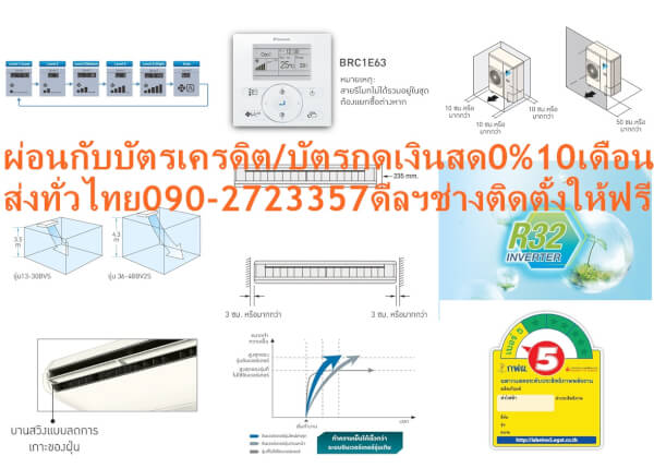 DAIKINเครื่องปรับอากาศCEILINGแขวน37000BTUไฟ220โวลต์FHFCDV2Sลมไกล4.3เมตรINVERTERน้ำยาแอร์R32+FREEเครื่องฟอกอากาศฝุ่นPM2.5 - Image 5