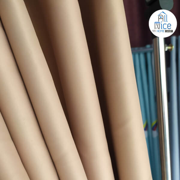 สีครีม ผ้าม่านตาไก่ ผ้าม่านหน้าต่าง ผ้าม่านประตู ผ้าม่านกันแสง ผ้าม่านทึบแสง 93% - Image 3