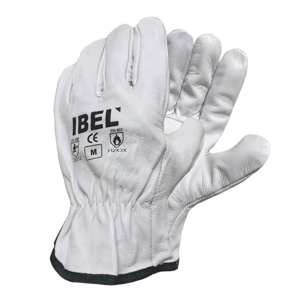 IBEL ถุงมือหนังอาร์กอนหนังแพะ กันความร้อน สีขาว