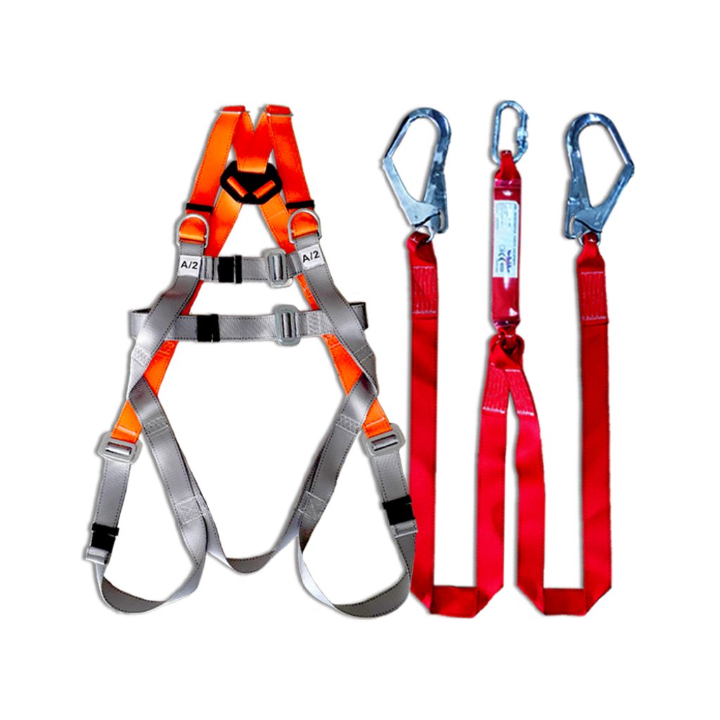 Set ฟลูบอดี้ฮาร์เน็ต+สายแลนยาส SAFETY HARNESS #SHN 3DW+lanyard 2L
