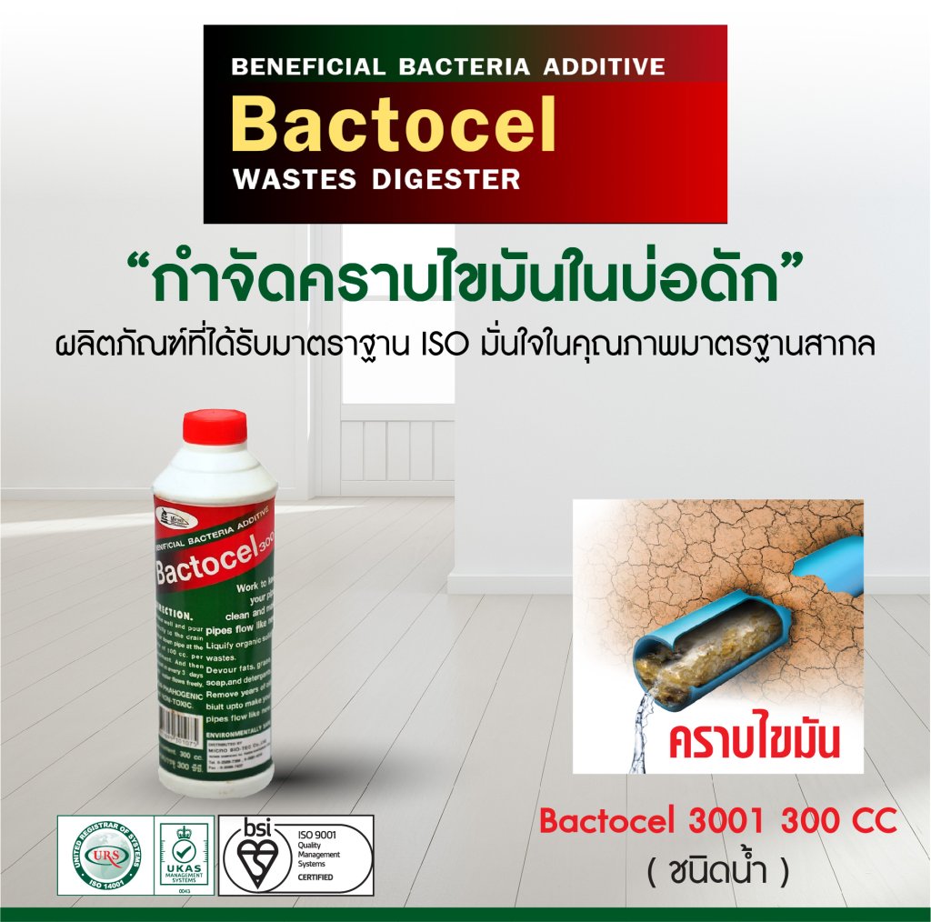 แบคโตเซล 3001 BACTOCEL 300cc กำจัดกลิ่นไขมัน