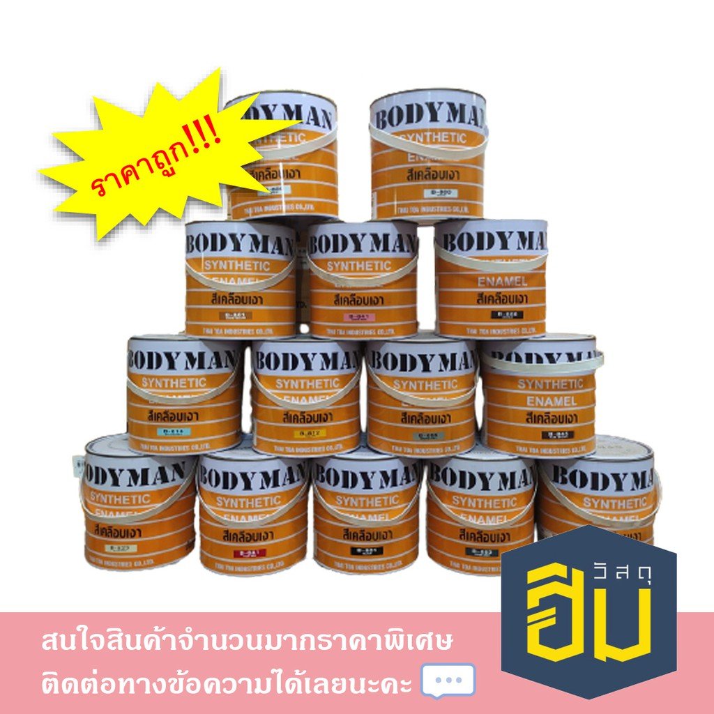 สีเคลือบเงา สีน้ำมัน บอดี้แมน สำหรับภายนอกและภายใน 3 ลิตร