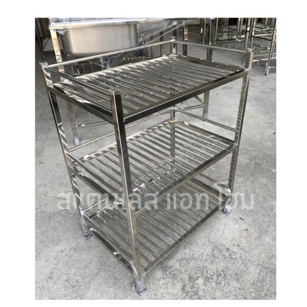 ชั้นวางจานสแตนเลส ชั้นซี่สแตนเลส 3 ชั้น - Image 4