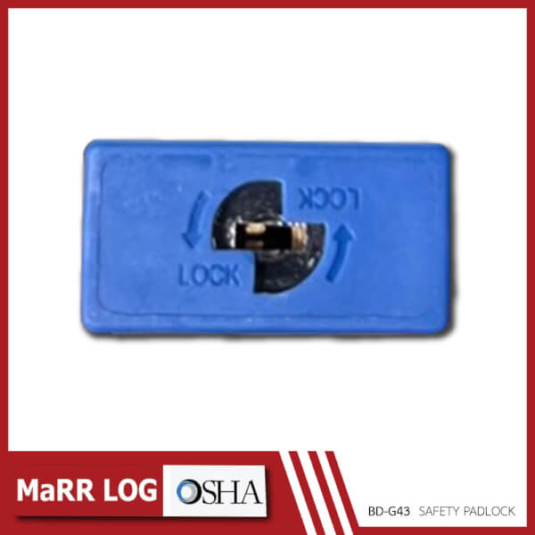 แม่กุญแจนิรภัย ก้านสลิงลวด สีน้ำเงิน Stainless Steel Shackle, Safety Padlock (BD-G43) MaRR LOG - Image 3