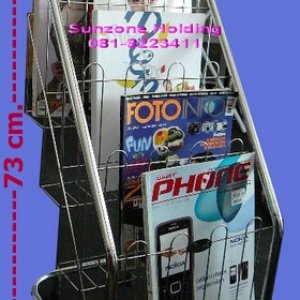 ชั้นวางหนังสือสแตนเลส 4 ชั้น รหัส000150