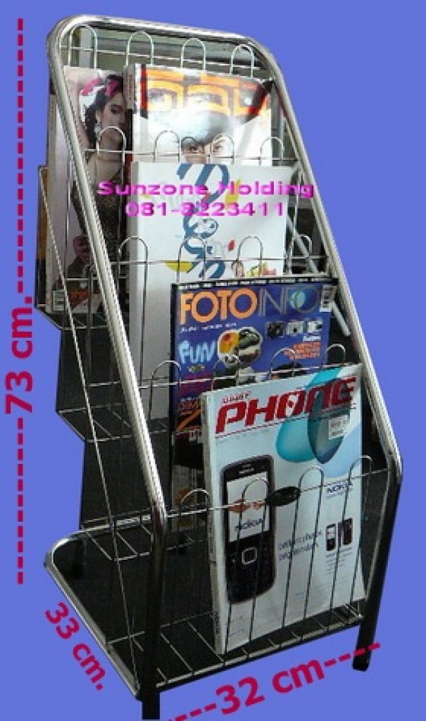ชั้นวางหนังสือสแตนเลส 4 ชั้น รหัส000150