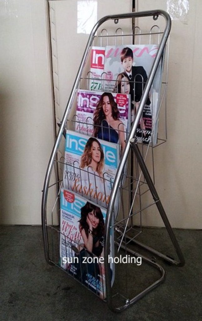 ชั้นวางหนังสือสแตนเลส 4 ชั้น รหัส000485