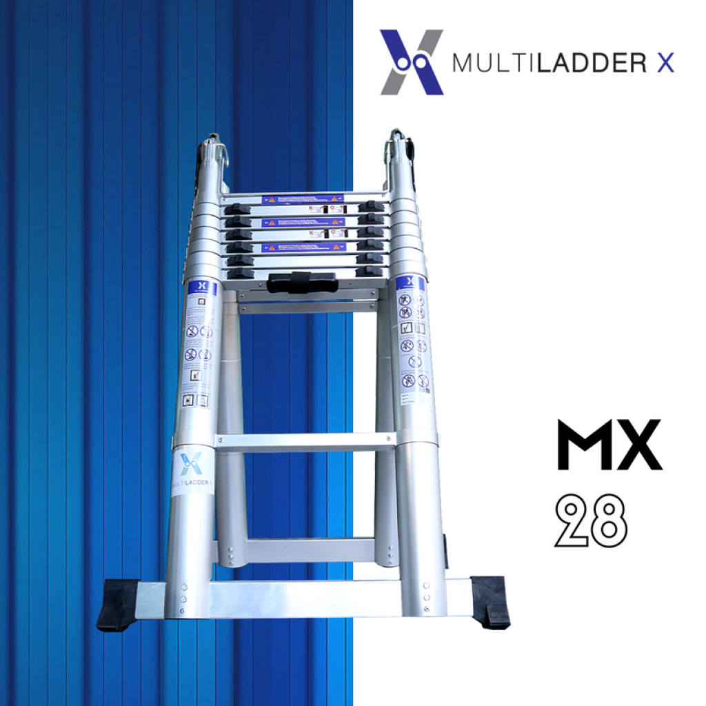 บันไดอลูมิเนียม ยืดหดได้ MX-28 ทรงพาด 5.6 เมตร, ทรง A 2.8 เมตร
