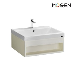 MOGEN LFA20060K อ่างล้างหน้าอะครีลิคพร้อมตู้เฟอร์ สีขาว (PP19) 60ซม
