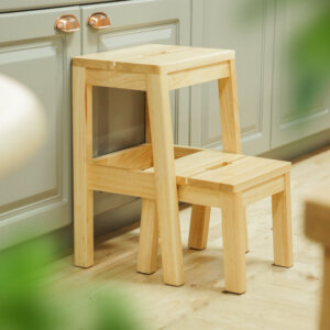 Share Furniture บันไดไม้ยางพารา 2ขั้น รุ่นPace two สีธรรมชาติ