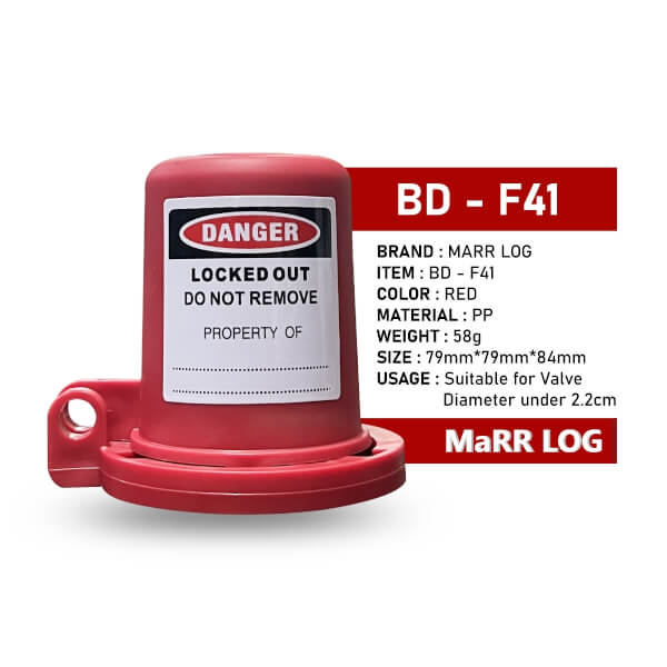 อุปกรณ์ล็อคสำหรับวาล์ว เส้นผ่านศูนย์กลางน็อต 22mm(0.87") Gate Valve Lockout BD-F41