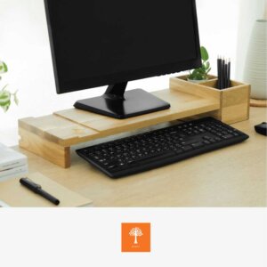 Share Furniture แท่นวางจอคอม รุ่นTwo box ไม้โอ๊คสีธรรมชาติ