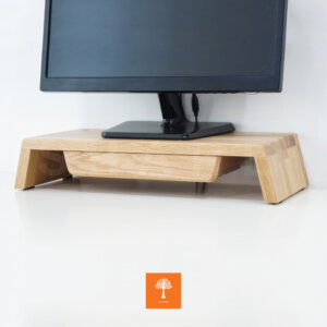 Share Furniture แท่นวางจอคอม รุ่นDrawer ไม้โอ๊คสีธรรมชาติ