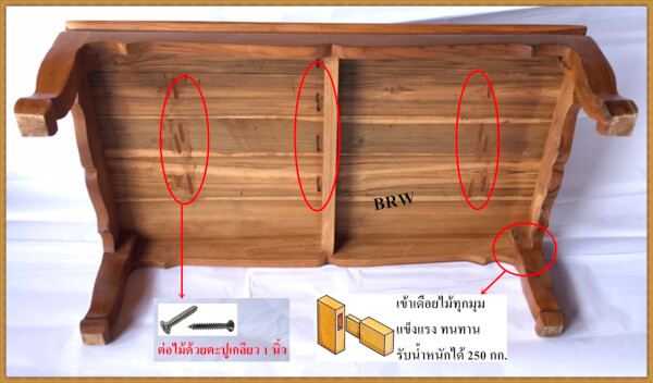 โต๊ะหมู่บูชาพระ หมู่ 9 หน้า 7 ไม้สักทอง - Image 4