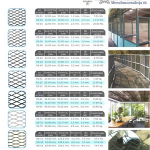 แผ่นตะแกรงฉีก XG-23 4x8ฟุต รู36x101.6 หนา6.0 สัน9.0 มม.