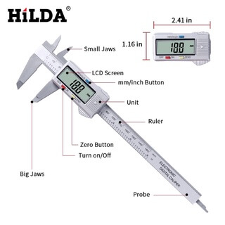 เวอร์เนียร์ ดิจิตอล คาร์บอนไฟเบอร์ digital vernier caliper เครื่องมือวัด - Image 3
