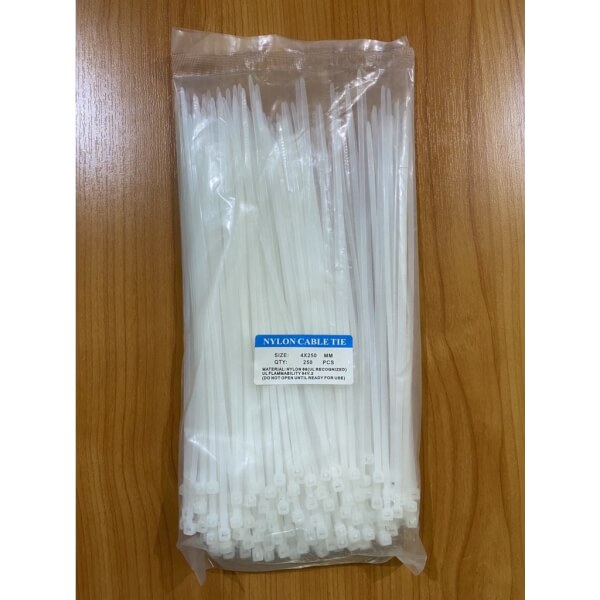 CABLE TIE เคเบิ้ลไทด์ SIZE 4x250 MM 1แพ็คมี 250ชิ้น - Image 2