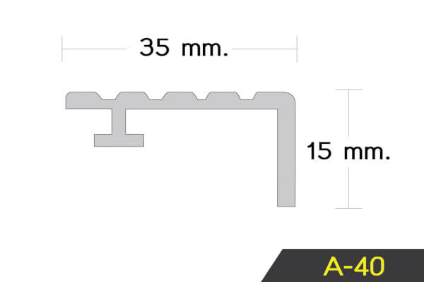 จมูกบันไดอลูมิเนียม 4 ร่อง 3.5 ซม. APACE รุ่น A-40 - Image 2
