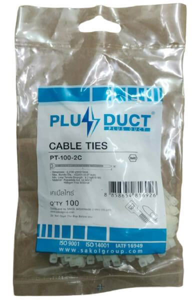 เคเบิ้ลไทร์ สีขาว (Cable Ties ) PLUS DUCT