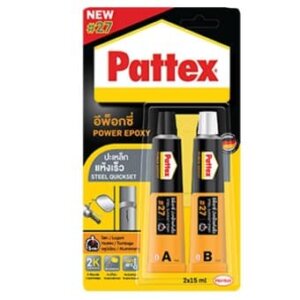 PATTEX กาวอีพ็อกซี่แห้งเร็ว NO.27 ขนาด 15 มล. (แพ็ค 2 ชิ้น) สีเทา