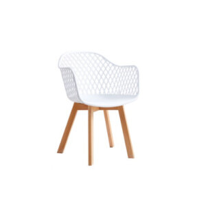 เก้าอี้ทานข้าว เก้าอี้พลาสติก สีขาว YL052-FF-W