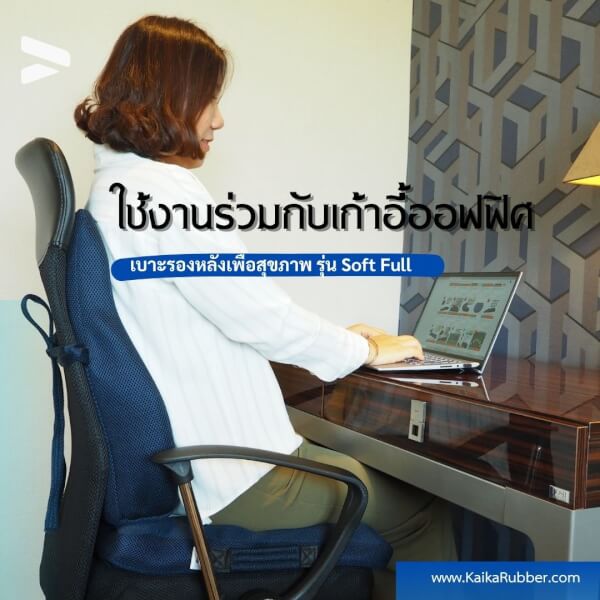 เบาะรองหลังเพื่อสุขภาพ รุ่นSoft Full สีกรมผ้ากันน้ำกันไรฝุ่น - Image 9