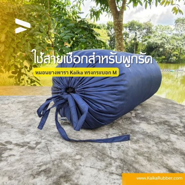 หมอนยางพาราบด ทรงกระบอก รุ่นM สีกรมกันน้ำ - Image 7