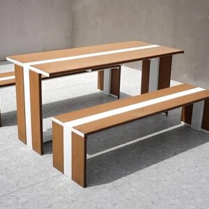 LUCA TABLE SET 150 ชุดโต๊ะสนาม สีไม้ธรรมชาติ 1.50ม.