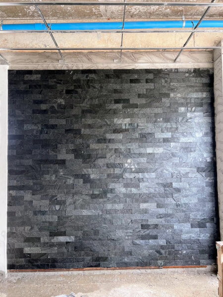 หินตกแต่งผนัง ควอตไซต์ซิลเวอร์เกรย์ Silver Grey Quartzite 6x20 ซม. - Image 4