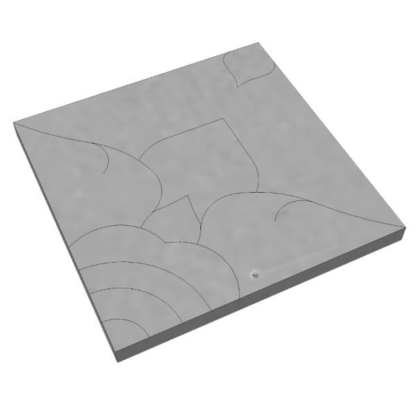 ศิลาเหลี่ยม ลายไทย-ดาราวดี 50x50x6ซม. เทา