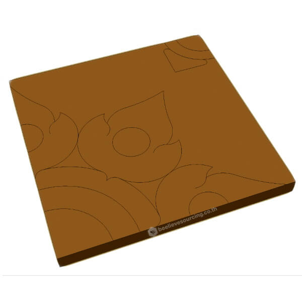 ศิลาเหลี่ยม ลายไทย-สัตตบงกช 50x50x6ซม. ส้ม