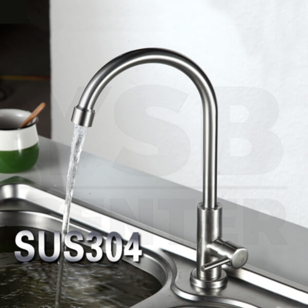 ก๊อกซิงค์ล้างจาน สแตนเลส304 ทรงโค้ง - Image 3