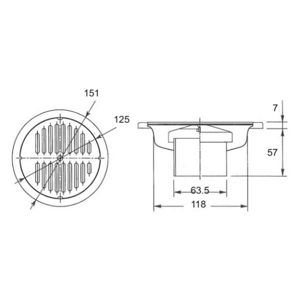 AMERICAN STANDARD A-8211-N ตะแกรงกันกลิ่น สำหรับท่อระบายน้ำขนาด 3-4″ (หน้าแปลน 6″)