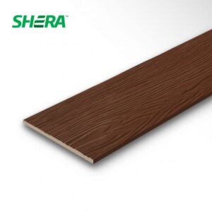 ไม้ฝาเฌอร่า รุ่นขอบตรง ลายสัก สีน้ำตาลเมอร์โบ 0.8x20x300ซม.