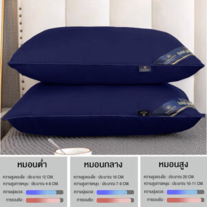 DUDEE หมอนนุ่มพิเศษยืดหยุ่นสูง โรงแรมHilton สีกรม(115)