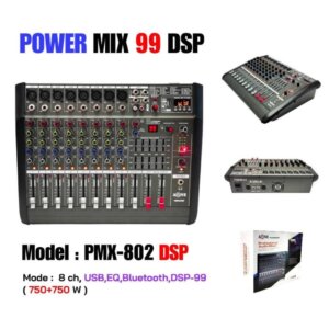 A-ONE Mixer ขยายเสียง powermixer 750w+750w บลูทูธ