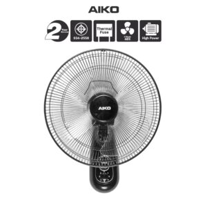 AIKO SM-1635 สีดำ พัดลมติดพนัง ใบพัด 16 นิ้ว เชือก 2 เส้น
