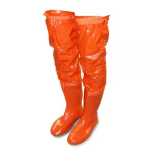 รองเท้าบูทสีส้ม กันน้ำ 28นิ้ว เนื้อBPVC ตราเฮ-โฮริ (12คู่-คละไซต์)