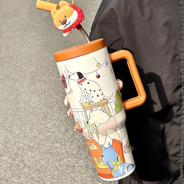 แก้วน้ำสแตนเลส304 ขนาด1200ml. ลายPuppy Party