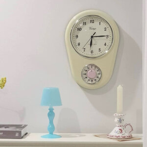นาฬิกาแขวนผนัง สไตล์เกาหลี Pastel Vintage สีเหลือง