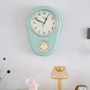 นาฬิกาแขวนผนัง สไตล์เกาหลี Pastel Vintage สีเขียว