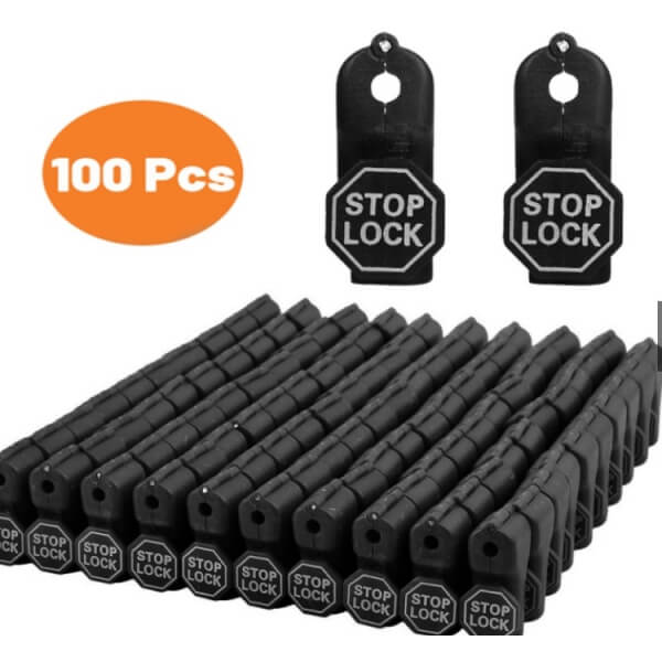 Stop Lock ตัวล็อคกันขโมยพลาสติก 6 มม. สีดำ แพ็ค100ตัว