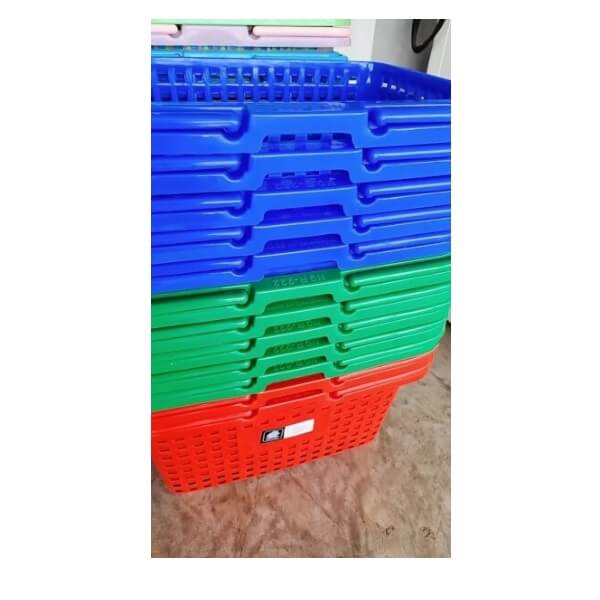 ตะกร้าพลาสติก เบอร์R222 มอก. ตราสำเภาทอง 16x11x9นิ้ว