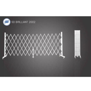 รั้วกั้นโทรเล่ย์ Trolley รุ่น.L เสริมกลางพร้อมล้อ 300x128ซม. สีขาว