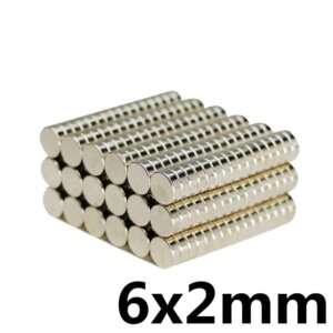 แม่เหล็กแรงสูงกลมแบน 6x2mm Magnet Neodymium(10ชิ้น)