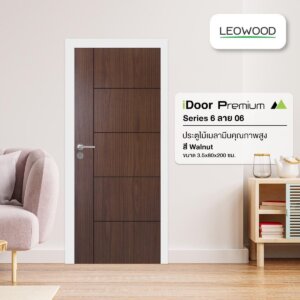Leowwod ประตูไม้ Series 6 ลาย 66 (Walnut ลาย 06 (90))