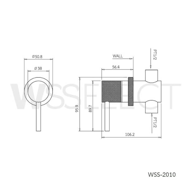 วาล์วเดี่ยวฝักบัว แบบฝังผนัง WSS-2010 - Image 4