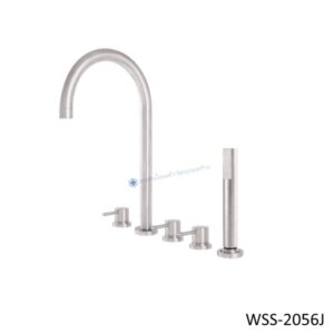 ก๊อกผสมลงอ่างอาบน้ำ แบบฝังเคาน์เตอร์ พร้อมฝักบัวมือถือ WSS-2056J