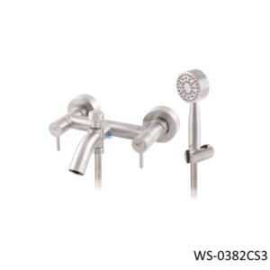 ก๊อกผสมลงอ่างอาบน้ำ พร้อมฝักบัวมือถือ 2.5นิ้ว รุ่นวัง WS-0382CS3